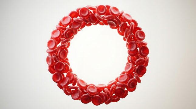 Circular arrangement of red blood cells
