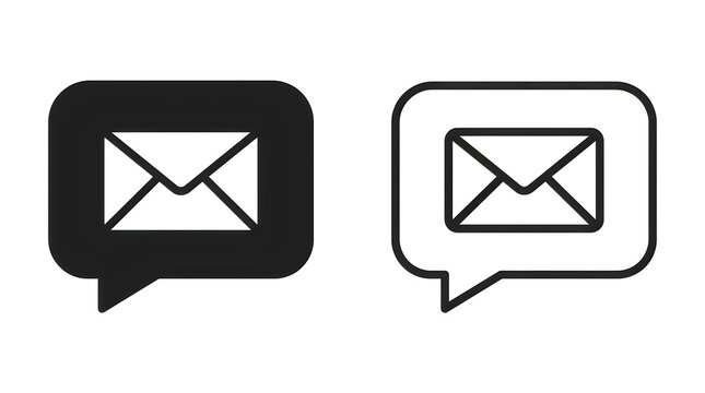 Email message speech bubble icon pair