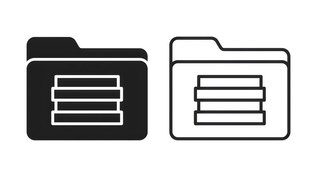 Modern folder icon with stacked documents inside