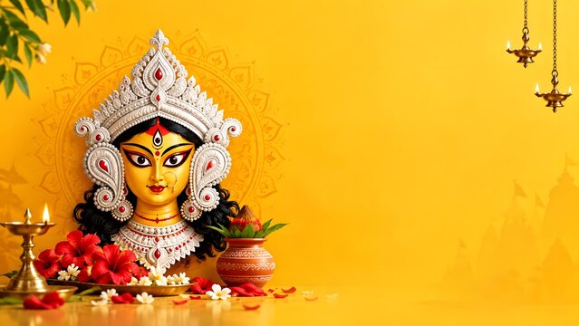 Durga Puja Festival Celebration Goddess Durga Hindu Culture and Blessings