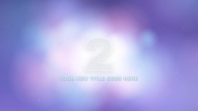 Abstract Count Down and Templete Logo with Purple and Blue Bokeh Background and Soft Ethereal Light Glow 