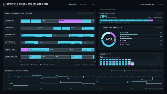 AI Compute Resource Dashboard with GPU Cluster Monitoring