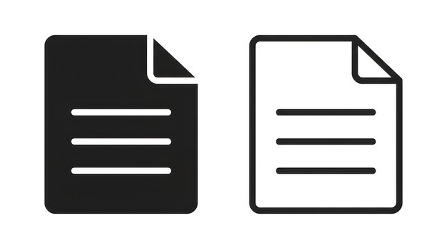 Minimalist document icon pair with corner fold