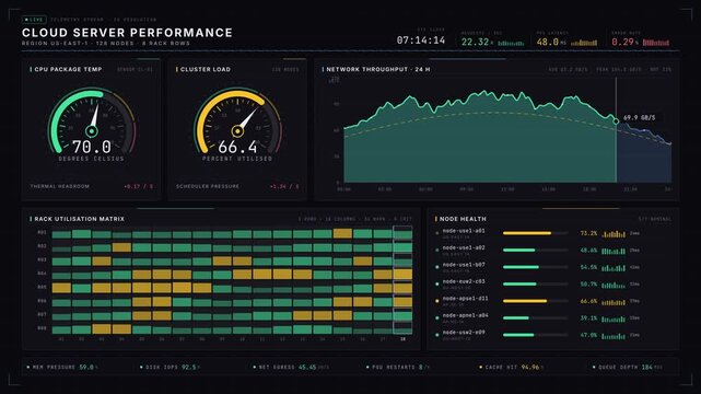 Cloud Computing Performance Metrics with Throughput and Latency Analytics