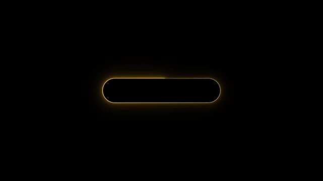 Minimalist abstract animated glowing golden outline of a rounded rectangle shape on black background dynamic motion background.