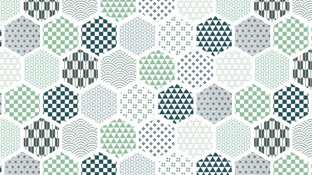 Geometric Hexagonal Pattern Tile Design 4K