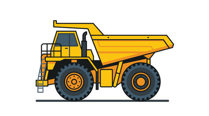 Yellow mining dump truck illustration on white background heavy © Adrian Ferdy