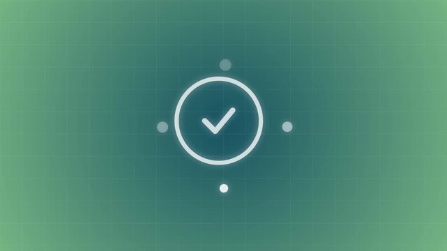 Minimalist checkmark icon on gradient green background