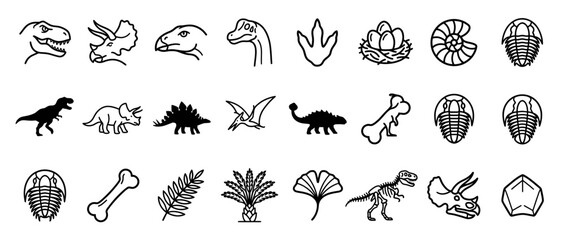 Dinosaur Icons Collection Isolated Transparent Background © fero