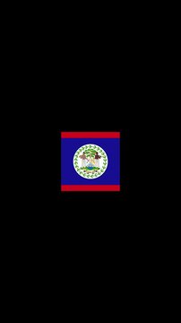 3D Rotating Belize Flag Cube Animation with Transparent Background