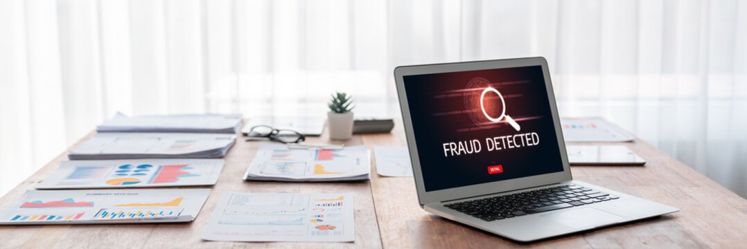 Cyber security software show alert of cyber attack for protection brisk. Danger from virus, phishing and cyber fraud.