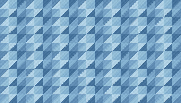 Seamless triangle mosaic low poly pattern in blue gradient tones