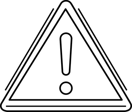 Insurance warning outline icon showing a hazard triangle with an exclamation mark.