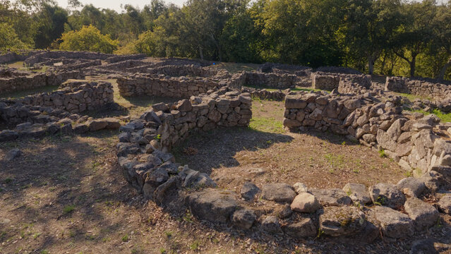 Stone ruins of Castro de Romariz in Portugal
