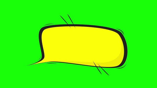 cartoon comic speech balloon animation, cartoon conversation video effect appears
