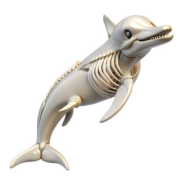 Dolphin skeleton anatomical model as isolated element