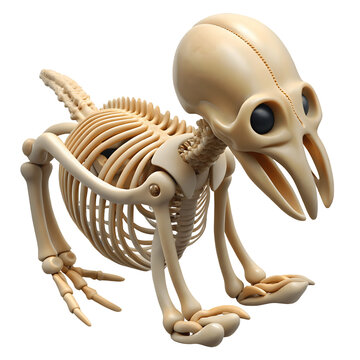 Small bird skeleton anatomy model as clean cutout