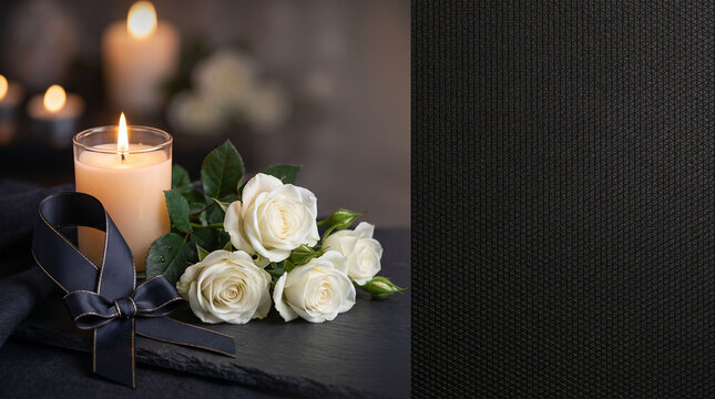 Candle on the background. Postcard for the event, memorial day, mourning. Popular pattern for designers, marketers, advertising. Object, symbol.