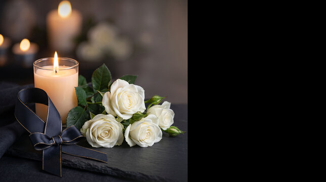 Candle on the background. Postcard for the event, memorial day, mourning. Popular pattern for designers, marketers, advertising. Object, symbol.