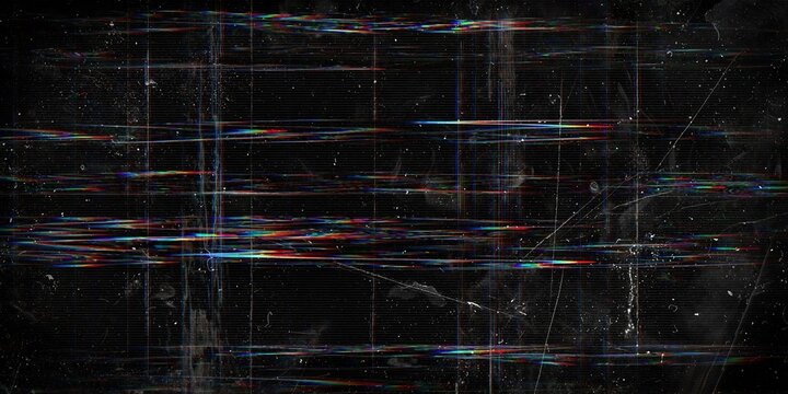 Retro VHS Glitch Effect and Noise Lines Texture