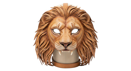 Detailed leather lion mask with mane and fangs © Kate Songchai