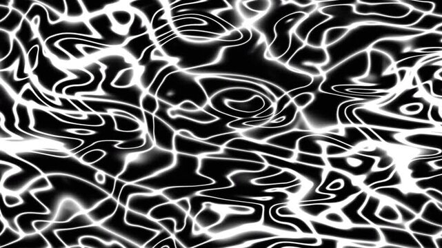 Abstract glowing black and white caustics line patterns fluid motion rendering, perfect for tech backgrounds, motion design and VJ loops.