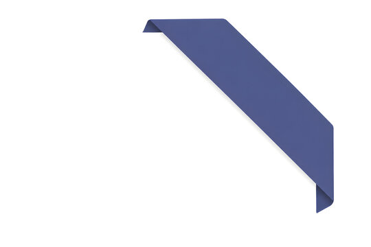 Diagonal folded corner ribbon label isolated on white background to represent blue corner banner tag for illustrating website promo badge and page corner accent.   