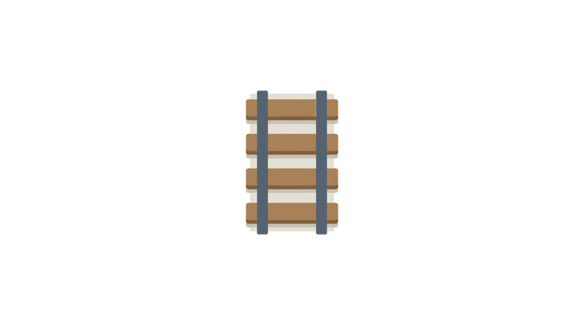 Simple illustration of a section railroad tracks with wooden ties