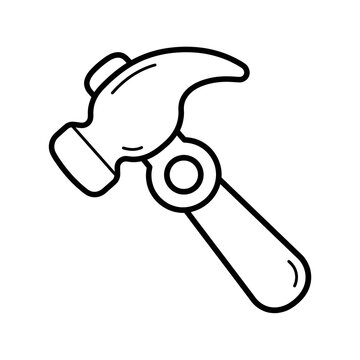 Hammer and Nail Isolated Tool Set with Screwdriver, Metal Hand Tools for Repair, Construction, Maintenance and DIY Work, Vector Illustration for Workshop and Equipment Design