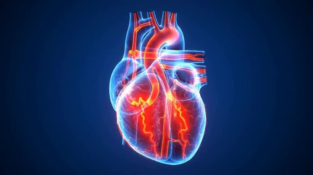Digital Blood Vessel with Red Blood Cells, Medical Technology Concept 4K Loop