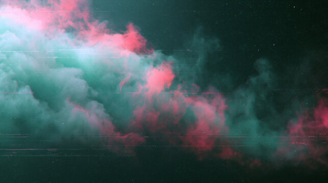 Abstract background featuring glowing pink and green smoke swirling together against a dark textured surface to create a mysterious and artistic atmosphere for creative digital design projects
