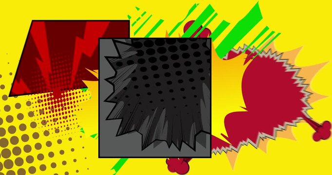 Cartoon background animation, comic book backdrop video. Retro comics pop art design.