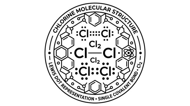 Chlorine Molecular Structure Isolated Graphic