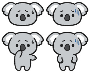 困る、落ち込むコアラのイラストセット © とりあいす