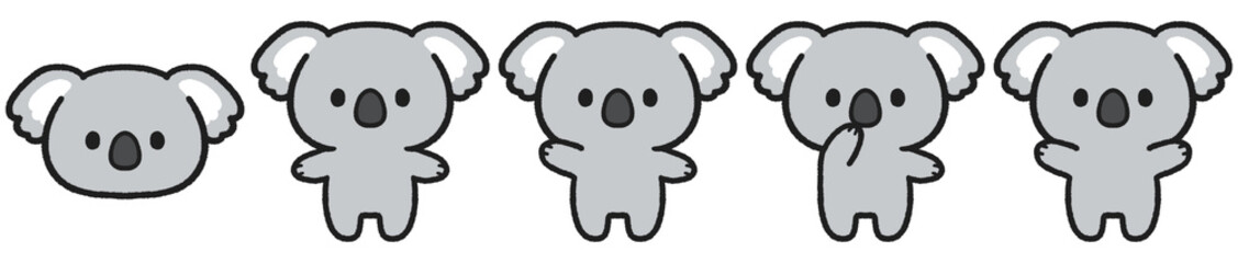 かわいいコアラのイラストセット © とりあいす
