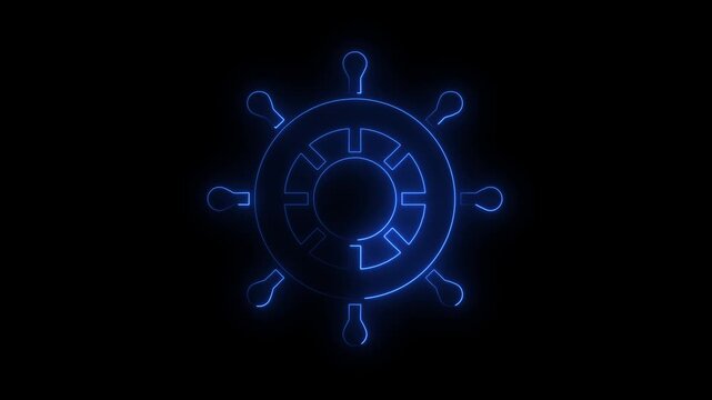 Blue laser light display creating abstract patterns in dark setting