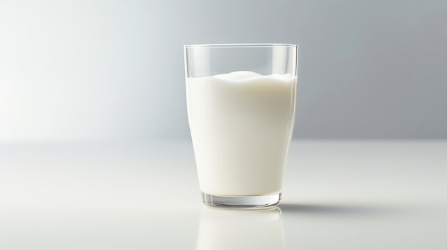 glass of milk. Healthy calcium drink.