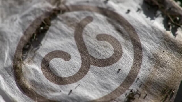 Abstract Celtic Triskelion Symbol on Textured Surface with Subtle Movement.