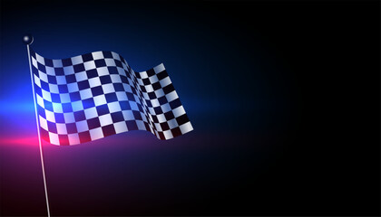 Fototapeta premium realistic sports racing flag background with text space