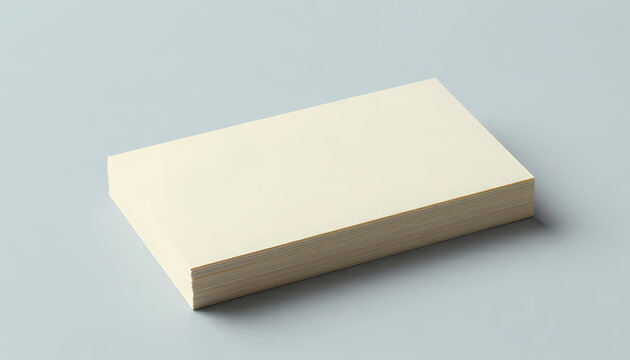 Neat Stack of Blank Ivory Index Cards on Pale Blue