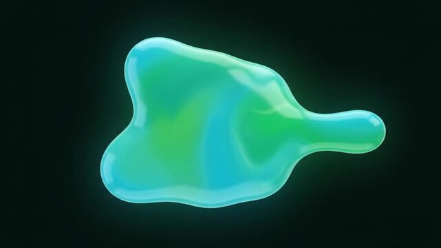 Abstract Bloop Fluid Amorphous Shape Transformation Organic Motion Blue Green Glow