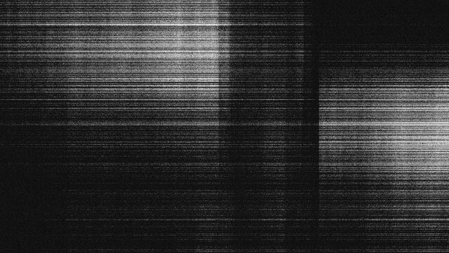 Black and white glitch texture background with vertical lines and analog static noise	