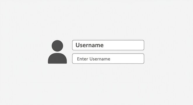 Login Page Interface: A simple and clean digital interface displays fields for username entry, accompanied by a user icon, suggesting a login or sign-in screen.