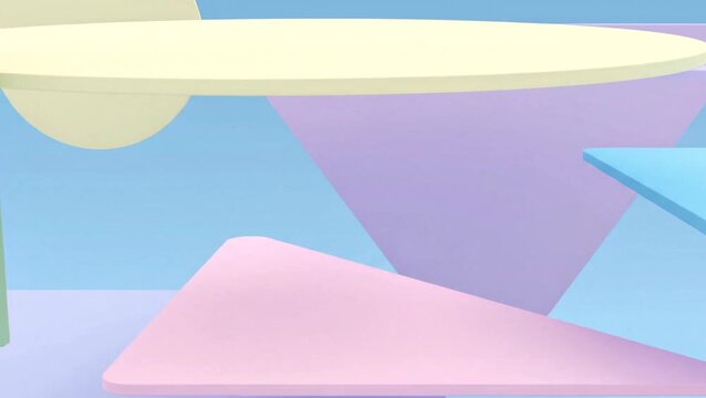 Abstract background with soft pastel geometric shapes and 3d rendered composition.