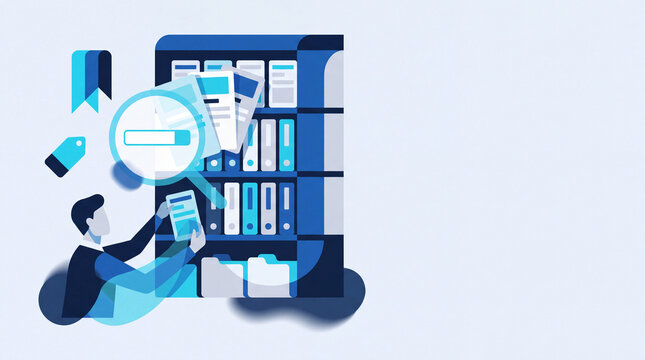 Searching articles in a company knowledge base in modern flat design
