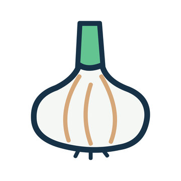 Garlic bulb flat outline icon