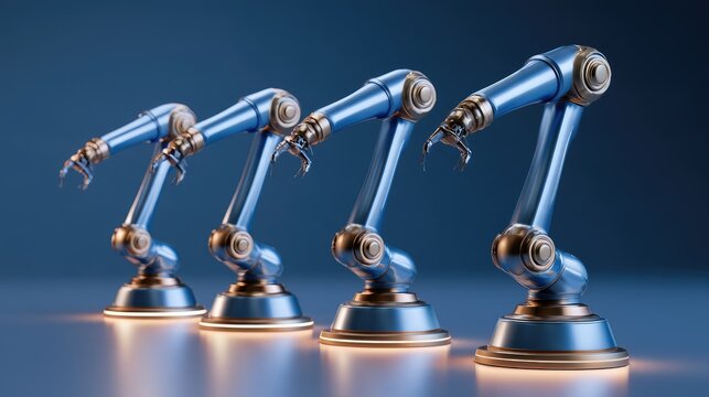 Precision Robotics: Futuristic Robotic Arms in Industrial Setting with Technology and Innovation Focus