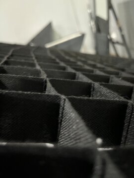 Low Angle View of Black Honeycomb Grid Fabric Mesh for Photography Studio Light Modifier