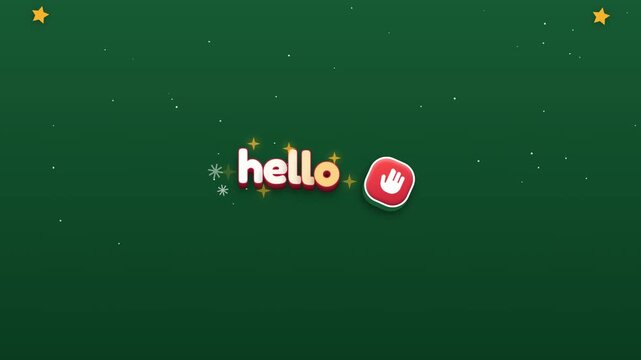 Animated Hello Greeting Motion Graphic with Social Hand Icon