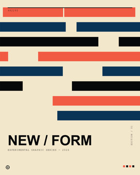 Abstract geometric pattern with black, orange-red, and dark blue rectangles for modern graphic design layouts.